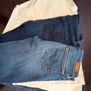 Three pairs of AG Stilt Jeans (Skinny Style)